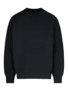Sacai Wool Cotton Panel Sweatshirt In Black
