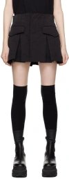 Sacai Black Wrap Faux-suede Skort In 001 Black
