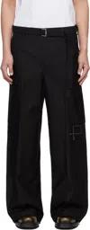 Sacai Black Wtaps Edition Cotton Back Satin Cargo Pants In 001 Black