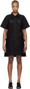 Sacai Black Wtaps Edition Cotton Back Satin Minidress In 001 Black