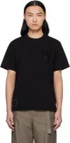Sacai Black Wtaps Edition Flock Print T-shirt In 001 Black