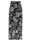 Sacai Floral-print Cargo Trousers In Blackwhite
