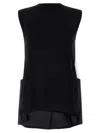 Sacai Blackwhite Patchwork Vest In Blackwhite