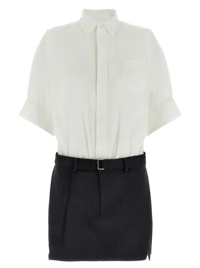 SACAI BLACKWHITE SHIRT DRESS