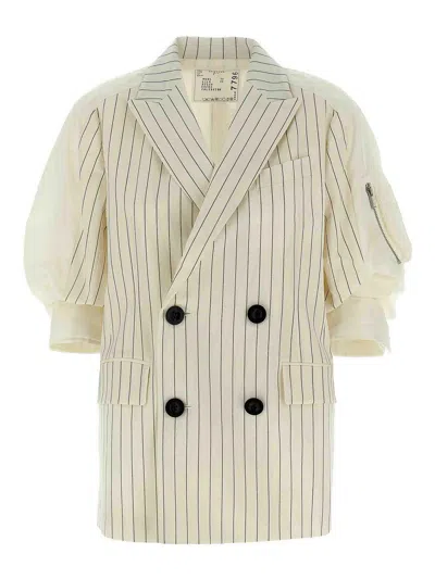 SACAI PINSTRIPE BLAZER