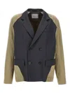 Sacai Doeskin Mix Jacket In Multicolour