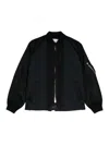 Sacai Quilted Padded Bomber Jacket In Black