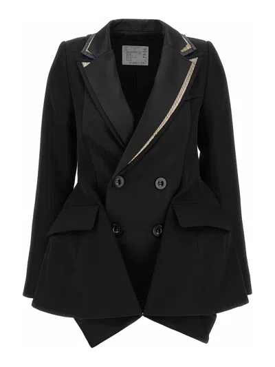 Sacai Multilayer Blazer In Black