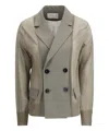 Sacai Semi-transparent Blazer Jacket In Beige