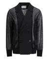 Sacai Semi-transparent Blazer Jacket In Black