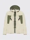 Sacai Eco Shearling And Nylon Jacket In Brown