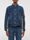 Sacai Denim And Nylon Jacket For Men In Blue