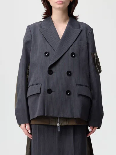 SACAI BLAZER SACAI WOMAN COLOR GREY,H45187020