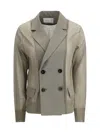 Sacai Semi-transparent Blazer Jacket In Gray