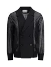 Sacai Semi-transparent Blazer Jacket In Black
