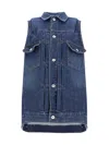 Sacai Denim Vest In Blue