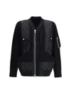 Sacai Zip-up Bomber Jacket In Black