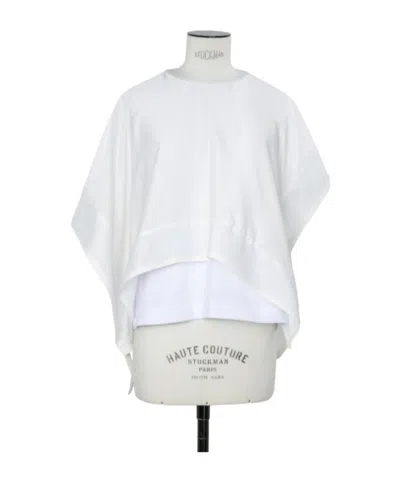 Sacai Blended Knit T-shirt In White