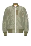 Sacai Khaki Nylon Twill Bomber Jacket In 501 Khaki