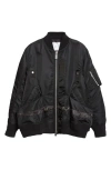 Sacai Blouson Nylon Twill Bomber Jacket In Black