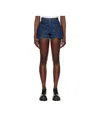 Sacai Blue Belted Denim Shorts In Brown
