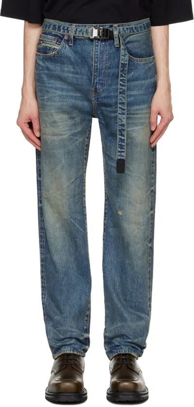 Sacai Blue Beyondexx Jeans In 401 Blue