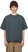 Sacai Blue Cotton Jersey T-shirt In 375 Blue Gray