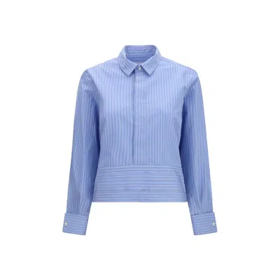 Sacai Cotton Poplin Shirt With Belt In Multi