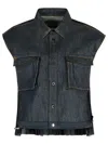 Sacai Blue Denim Shirt In Blue