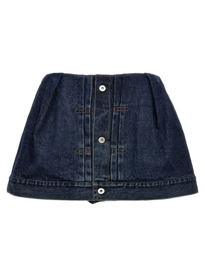 SACAI BLUE DENIM SHORTS