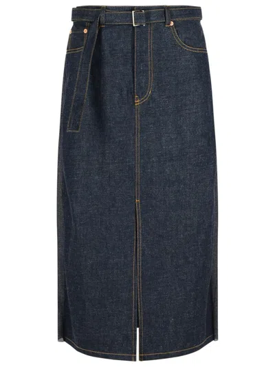 SACAI SACAI BLUE DENIM SKIRT