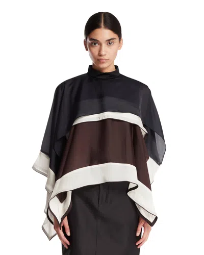 SACAI BLUE DRAPED MIDI TOP