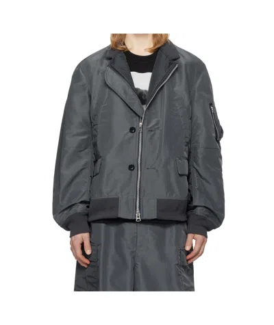 SACAI NYLON TWILL BOMBER JACKET