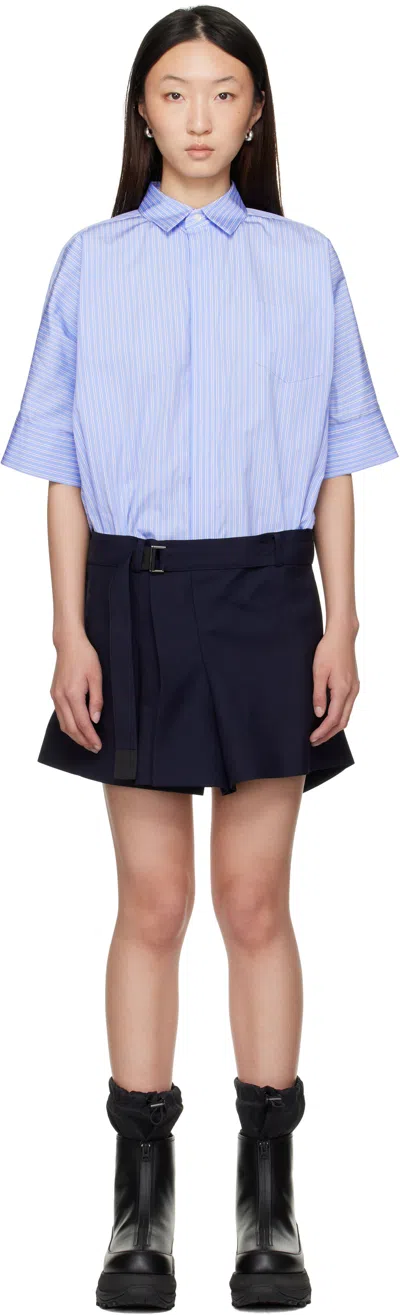 Sacai Blue Poplin & Suiting Minidress