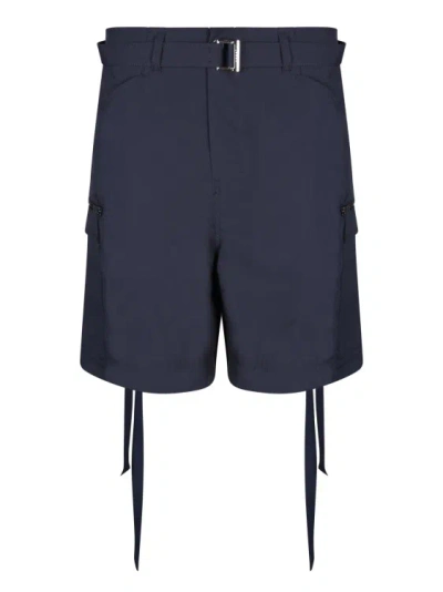 Sacai Blue Taffeta Bermuda Shorts