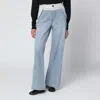 Sacai Shell-trimmed Mid-rise Wide-leg Jeans In Animal Print