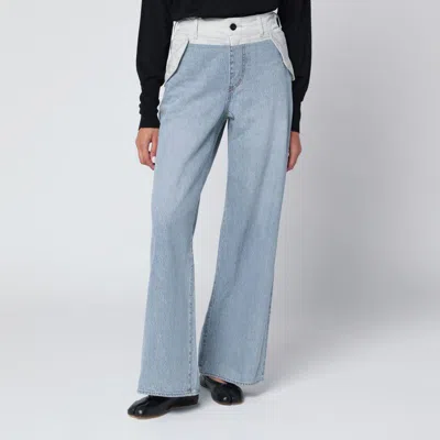 SACAI SACAI  BLUE/LIGHT GREY TWO-TONE JEANS