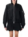 Sacai Mixed Media Bomber Jacket In Black