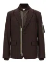 Sacai Bomber Insert Blazer In Brown