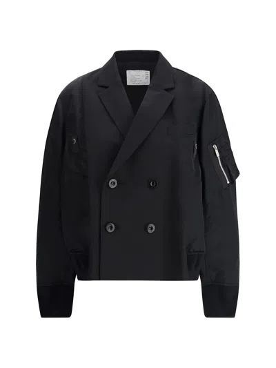 Sacai Bomber Jacket In Black