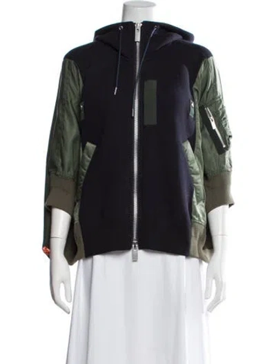 Pre-owned Sacai Bomber Jacket In Blue