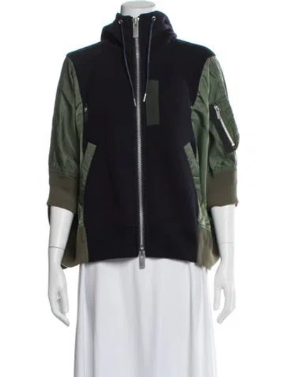 Pre-owned Sacai Bomber Jacket In Blue