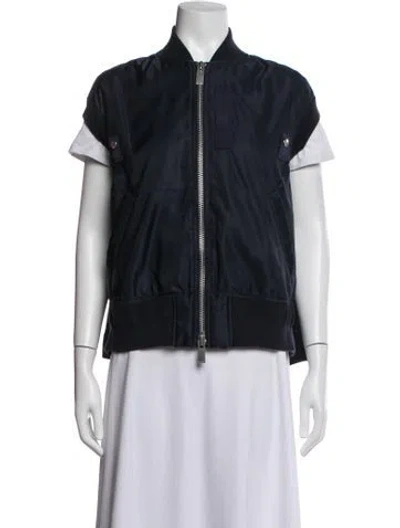 Pre-owned Sacai Bomber Jacket In Blue