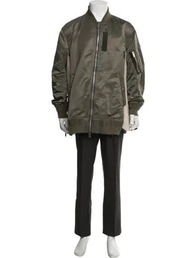 Pre-owned Sacai Bomber Jacket In Blue/green