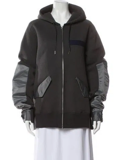 Pre-owned Sacai Bomber Jacket In Gray