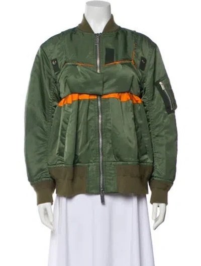 Pre-owned Sacai Bomber Jacket In Green