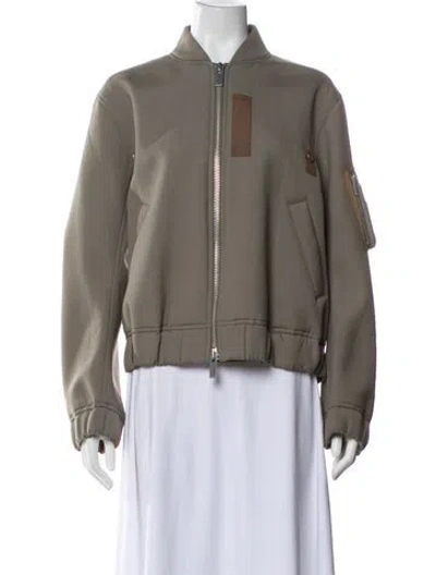 Pre-owned Sacai Bomber Jacket In Green