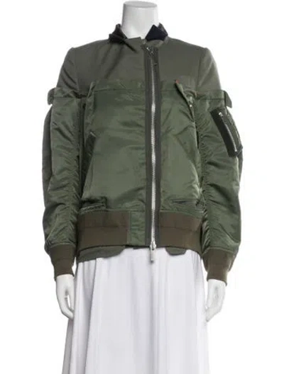 Pre-owned Sacai Bomber Jacket In Green