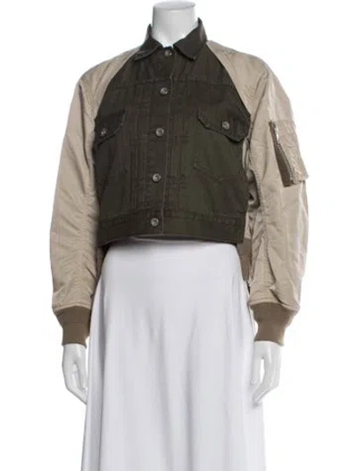 Pre-owned Sacai Bomber Jacket In Green