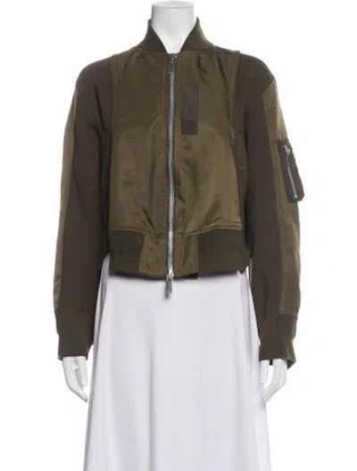Pre-owned Sacai Bomber Jacket In Green